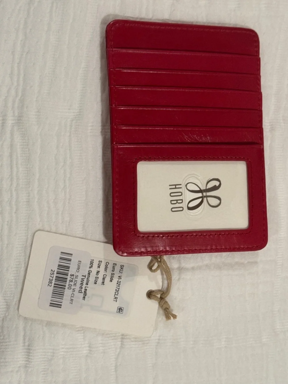 HOBO SABLE Wristlet & Wallet Polished Leather SET with dust bag Claret (RED) NWT